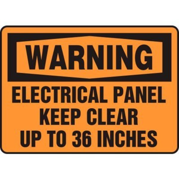 Accuform Warning Sign, Electrical Panel Keep Clear Up To 36 Inches, 14inW x 10inH, Plastic, Accuform, Mfr#: MELC308VP
